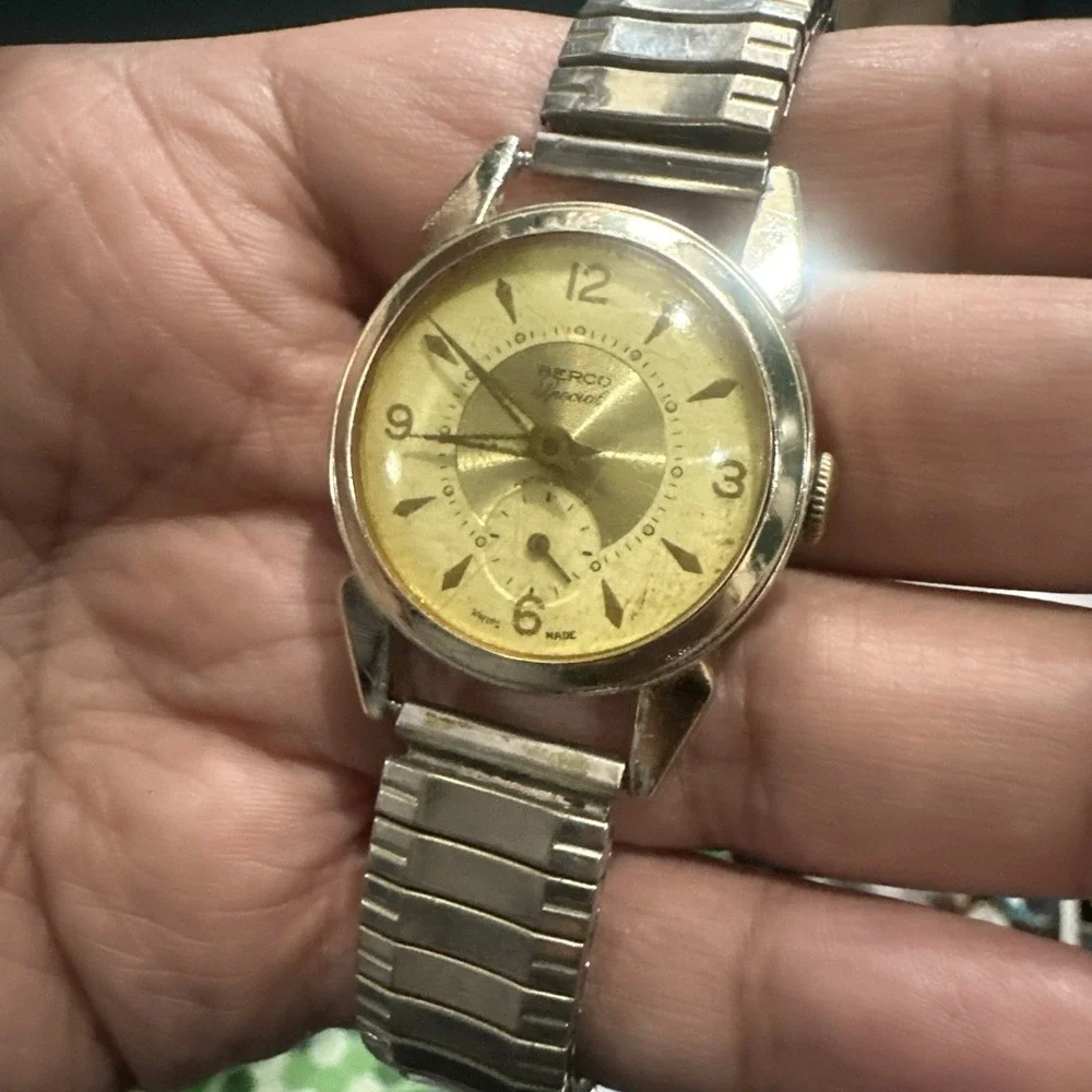Working Vintage Berco Special Manual Wind Mens Watch Swiss 30mm Fit 8 In Rare